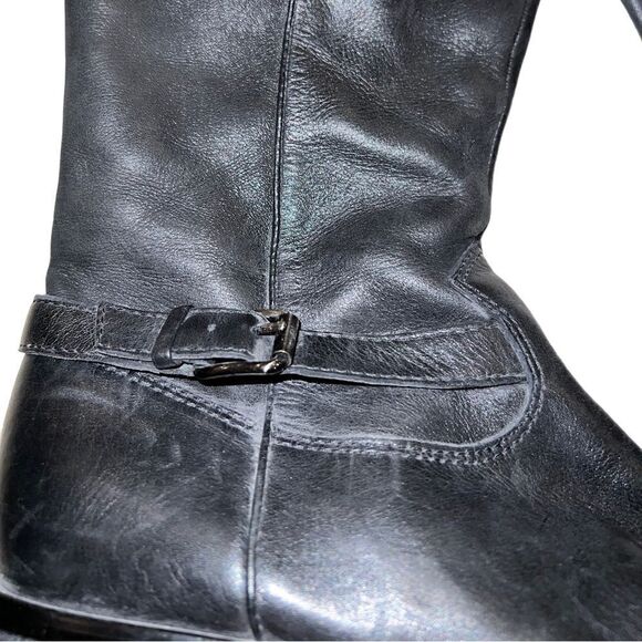 Cold water Creek black leather boots with rounded toes and low heel size 7.5 - Picture 8 of 11